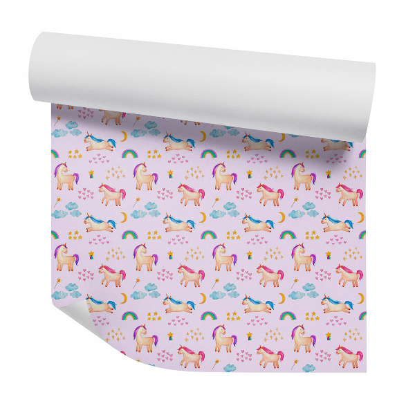 Papier peint Pays des licornes motif floral