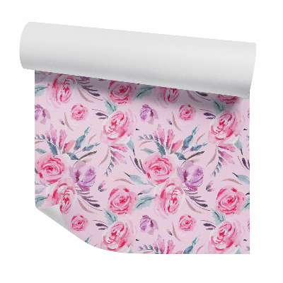 Papier peint Roses pastel aux couleurs vives
