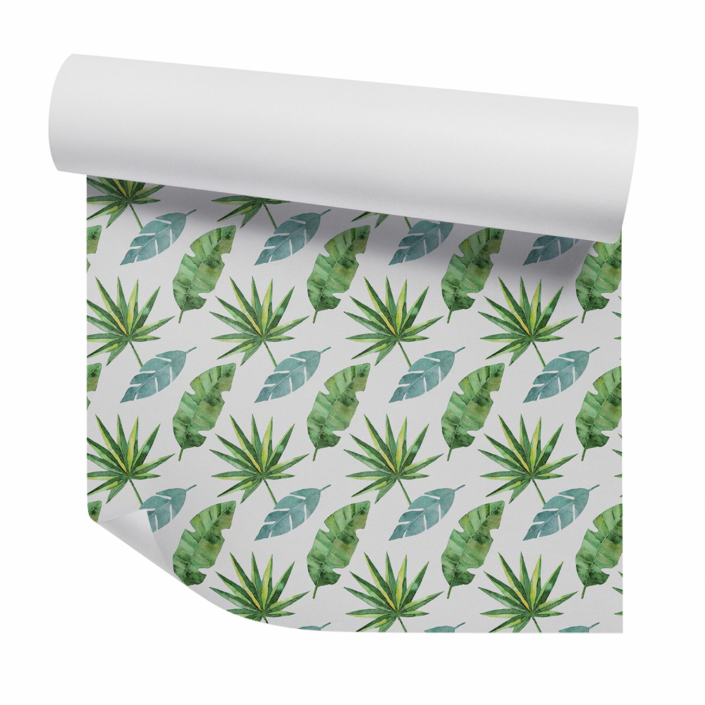 Papier peint Végétation exotique fond blanc