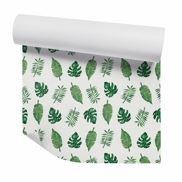 Papier peint Feuilles tropicales sur fond blanc