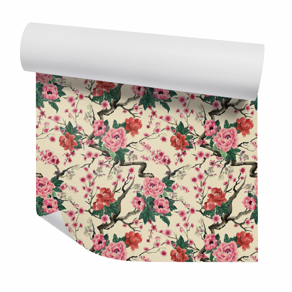 Papier peint Fleurs pivoines illustration vive