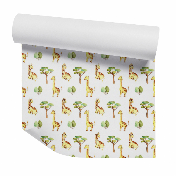 Papier peint Girafes parmi les arbres clair