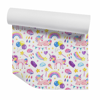 Papier peint Pays des licornes arc-en-ciel