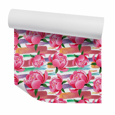 Papier peint Fleur rose aquarelle