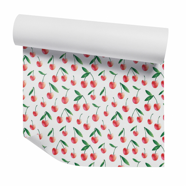 Papier peint Cerises en forme de cœur