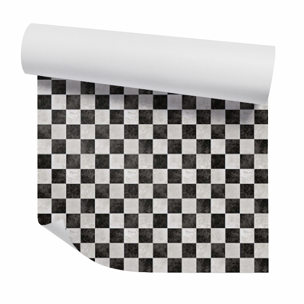 Papier peint Damier en marbre noir et blanc