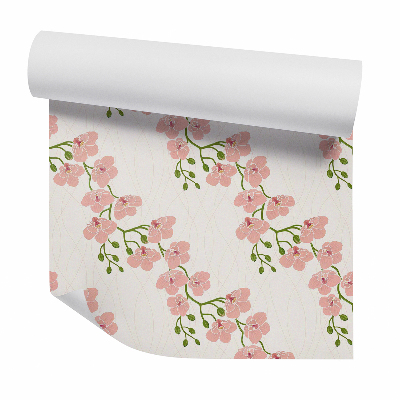 Papier peint Orchidées couleur chair suspendues