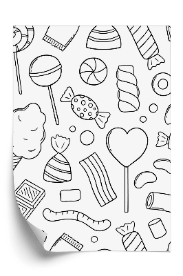 Papier peint Bonbons noirs et blancs