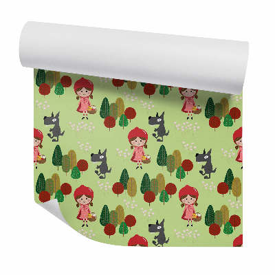 Papier peint Chaperon rouge et forêt de loups