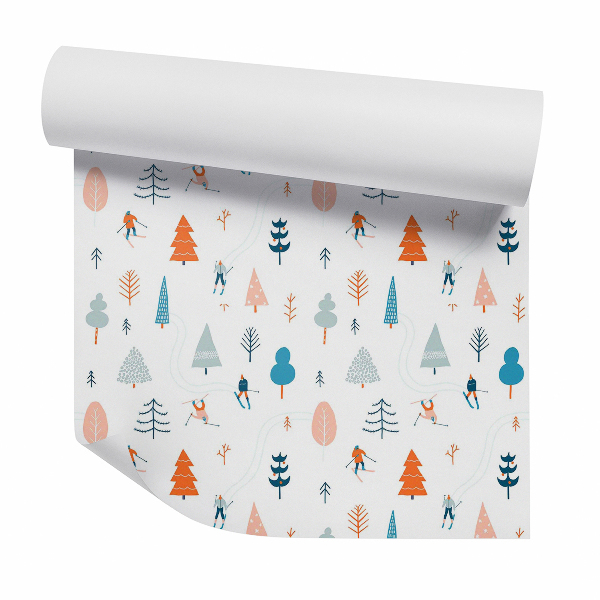 Papier peint Sports d'hiver, arbres en montagne