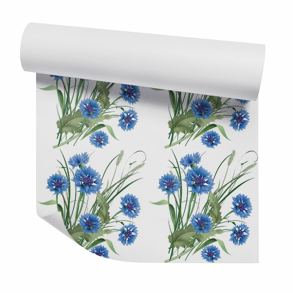 Papier peint Plantes bleues, fleurs des champs