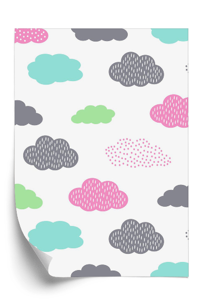 Papier peint Nuages colorés pour enfants