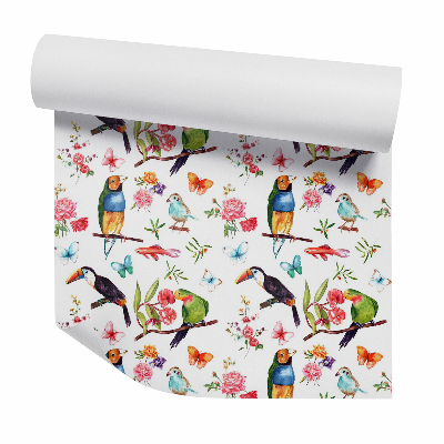 Papier peint Oiseaux exotiques sur des branches