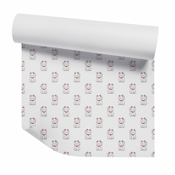 Papier peint Motif de chat de salutations japonaises