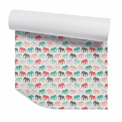 Papier peint Éléphants pastel