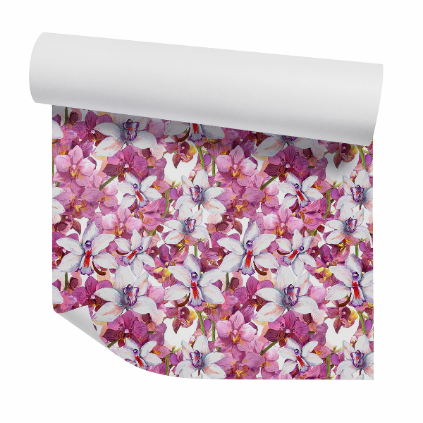 Papier peint Orchidées blanches et roses