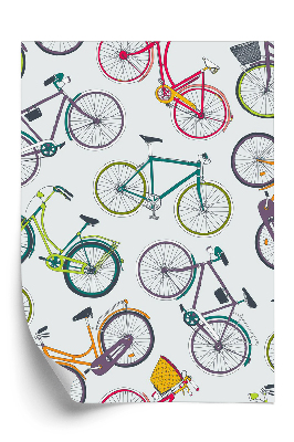 Papier peint Bicyclettes colorées dessinées à la main