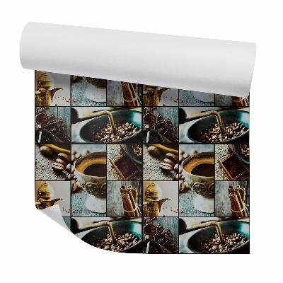 Papier peint Collage café cannelle
