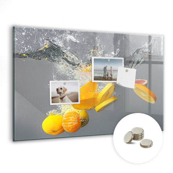 Tableau magnétique cuisine Eau de citrons et d'oranges