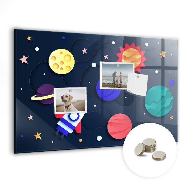 Tableau magnétique pour magnets Cartoon cosmos