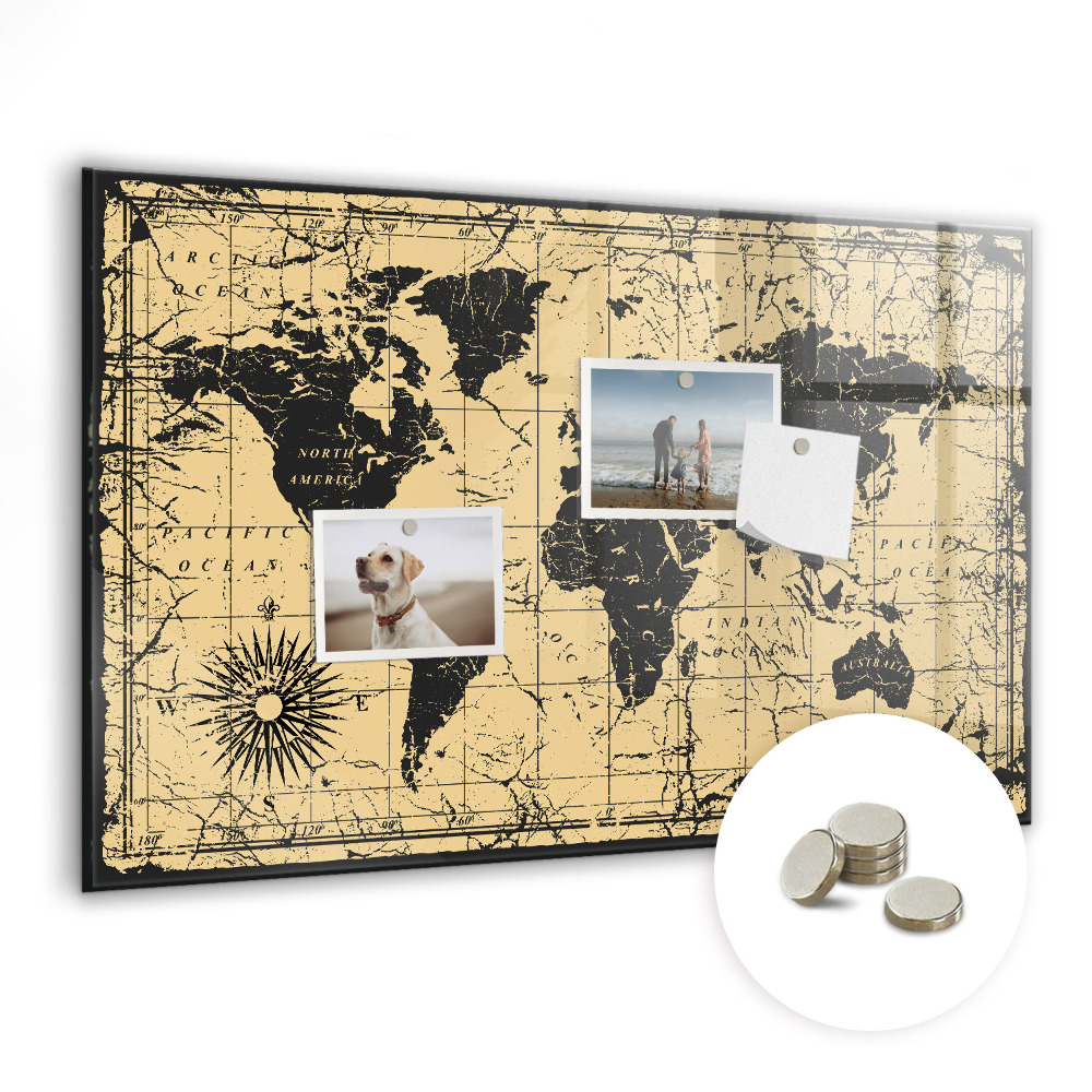 Tableau magnétique pour magnets Carte au trésor ancienne