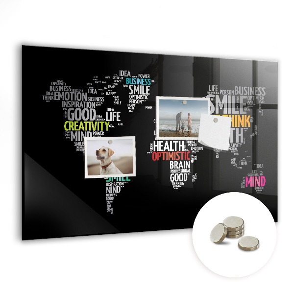 Tableau magnétique pour magnets Lettre du monde positif