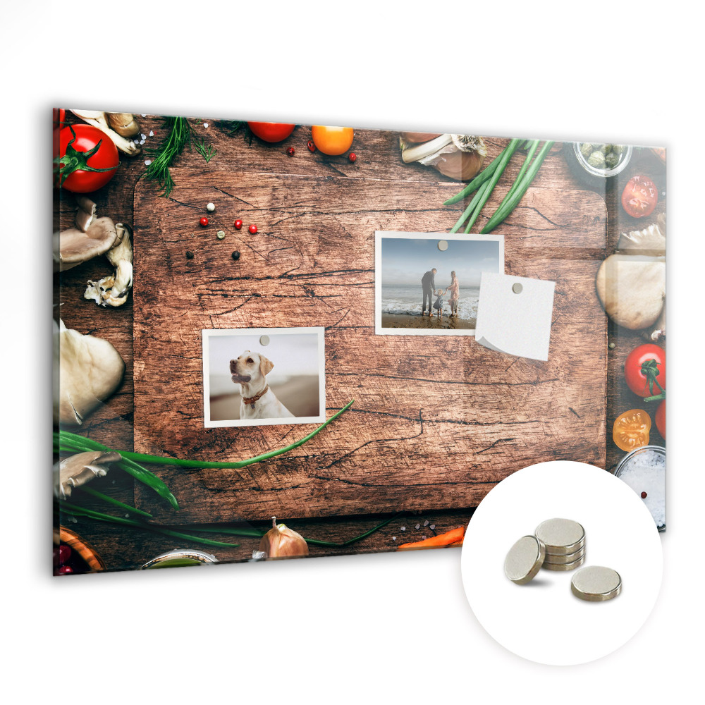 Tableau verre magnétique Planche de cuisine