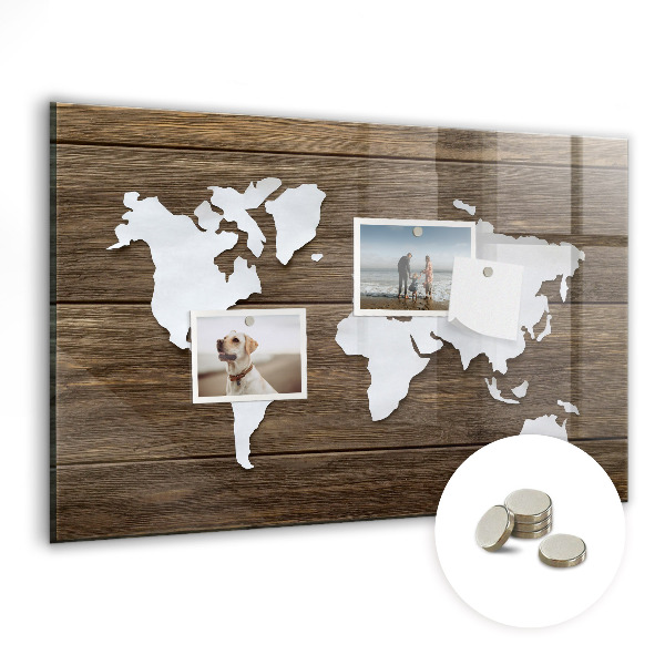 Tableau d'affichage magnétique Continents sur les planches