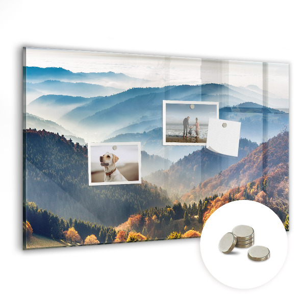 Tableau magnétique pour magnets Paysage de montagne dans la brume