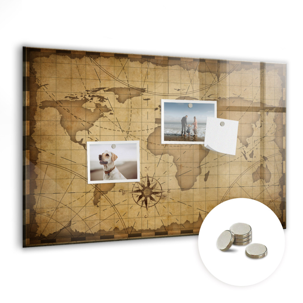 Tableau magnétique pour magnets Carte au trésor