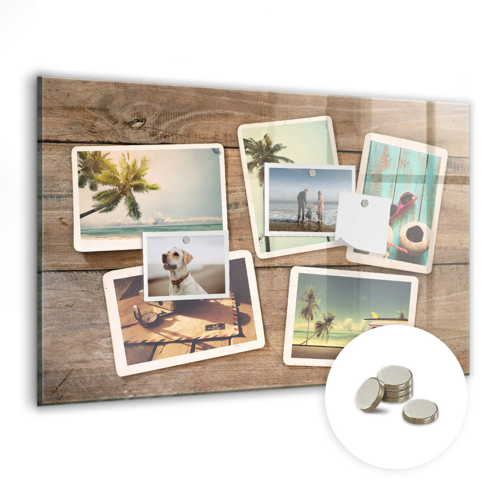 Tableau magnétique effaçable Photos de vacances