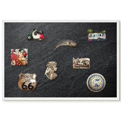 Tableau magnétique décoratif avec cadre motif pierre grise pour intérieur moderne