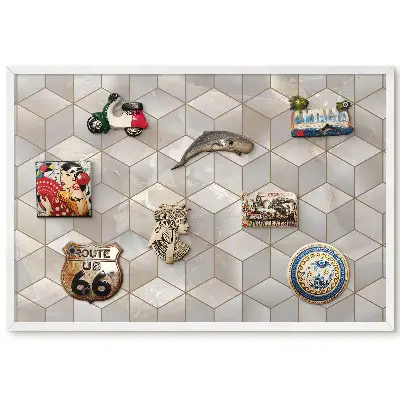 Tableau pour collection d'aimants motif mosaïque de cubes créant un effet d'espace