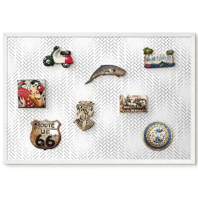 Tableau magnétique décoratif avec cadre motif chevrons minimaliste