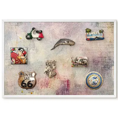 Tableau magnétique décoratif avec cadre motif Flous pastel tons clairs et subtils