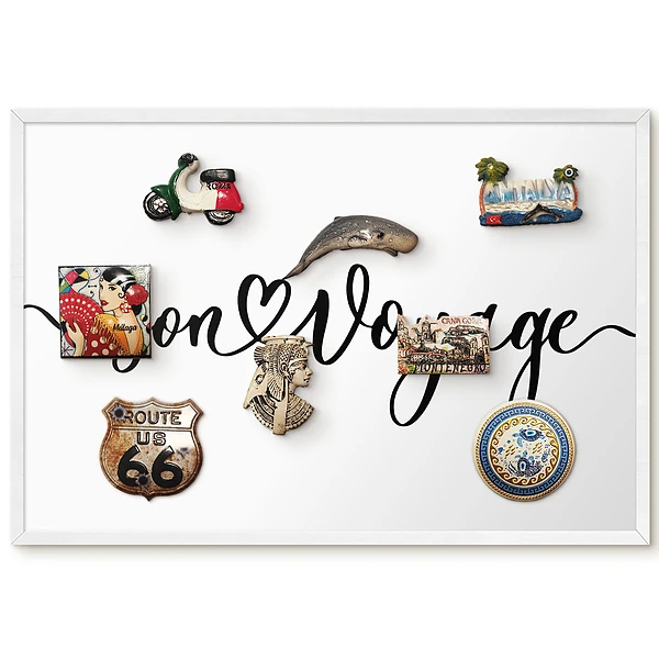 Tableau magnétique décoratif avec cadre et inscription élégante avec un cœur