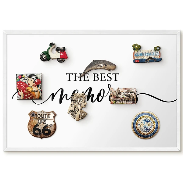Tableau magnétique décoratif avec cadre et typographie lettres noires