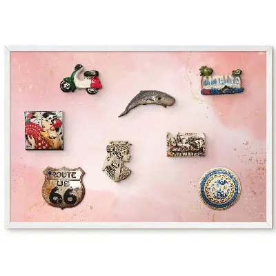 Tableau magnétique avec motifs délicats dans les tons roses