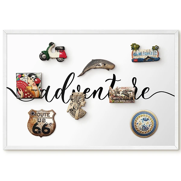 Tableau magnétique décoratif avec cadre et lettrage calligraphique