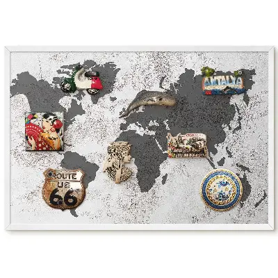 Tableau magnétique carte du monde avec texture subtile en arrière-plan