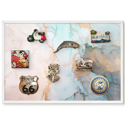 Tableau magnétique avec dégradés de beige, bleu et gris