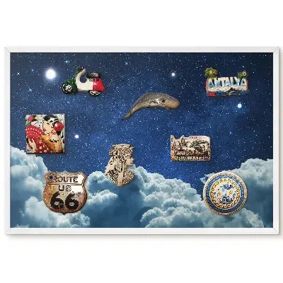 Tableau magnétique ciel étoilé au-dessus des nuages