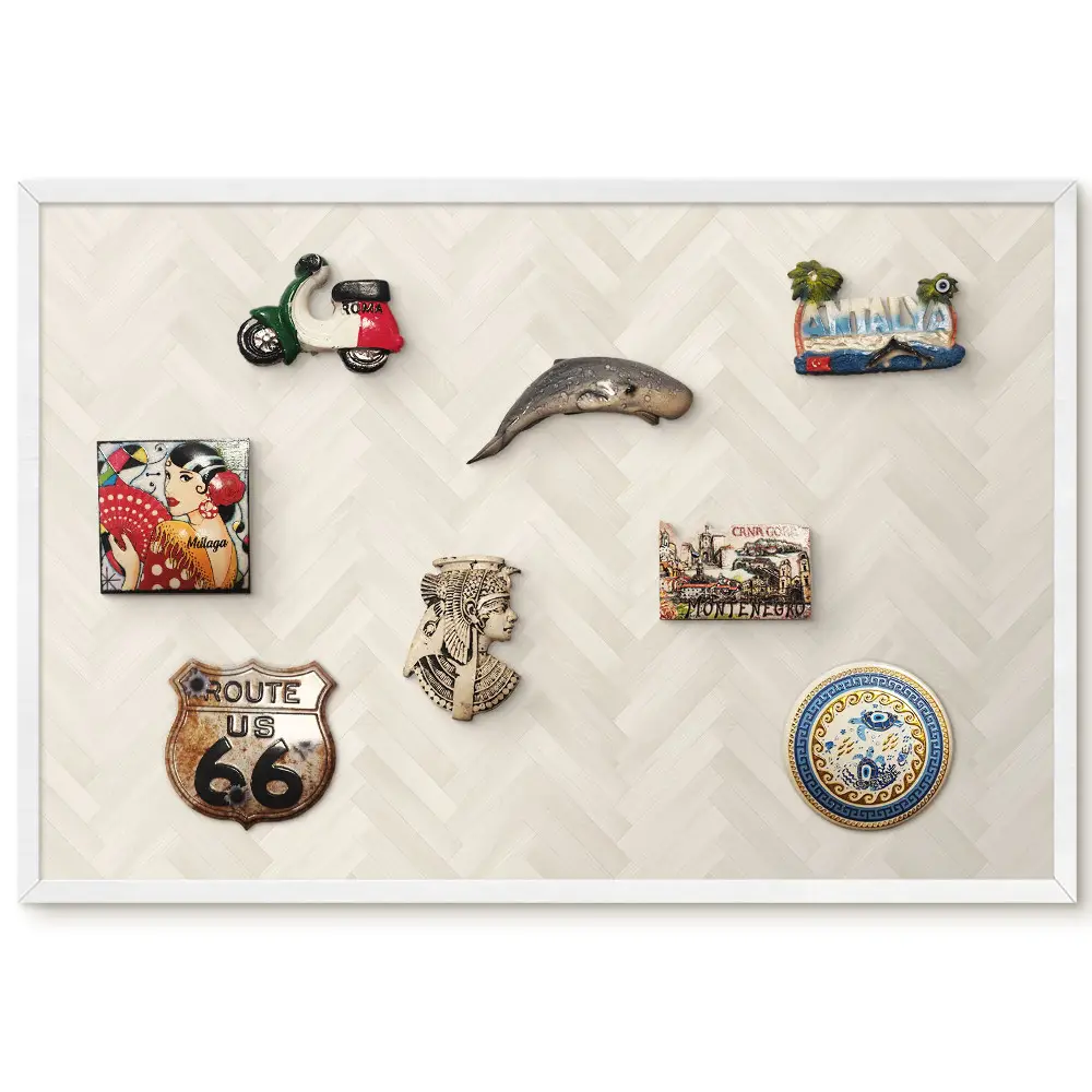 Tableau magnétique pour aimants motif chevrons tons clairs