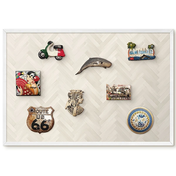 Tableau magnétique pour aimants motif chevrons tons clairs