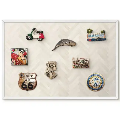 Tableau magnétique pour aimants motif chevrons tons clairs