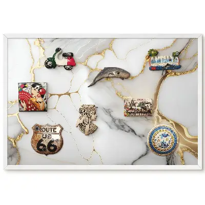 Tableau magnétique décoratif avec cadre motif élégant aux formes dynamiques
