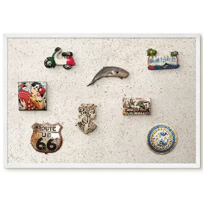 Tableau magnétique décoratif avec cadre motif de texture beige subtil