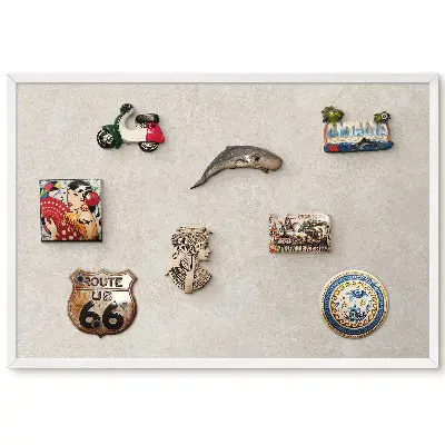 Tableau pour collection d'aimants avec texture neutre dans des tons beige et crème