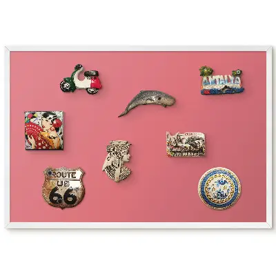 Tableau pour collection d'aimants rose uni au design paisible et harmonieux