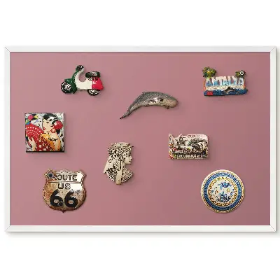 Tableau pour collection d'aimants minimaliste fond rose